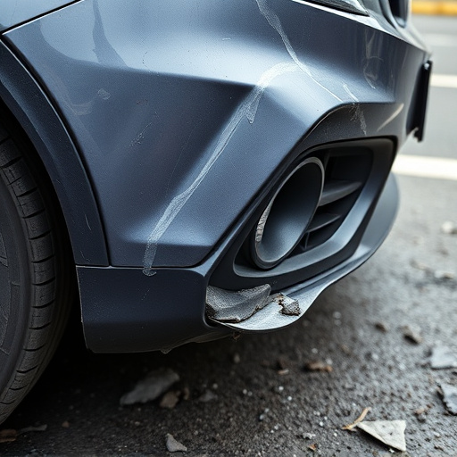 damaged car bumper