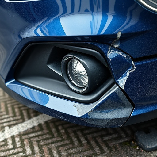 damaged car bumper