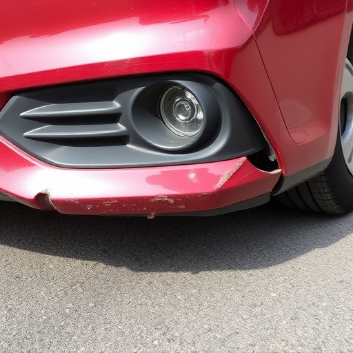 damaged car bumper