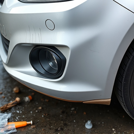 damaged car bumper