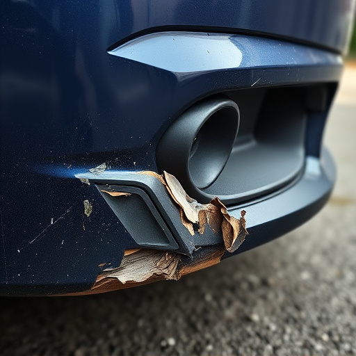 damaged car bumper