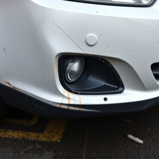 damaged car bumper