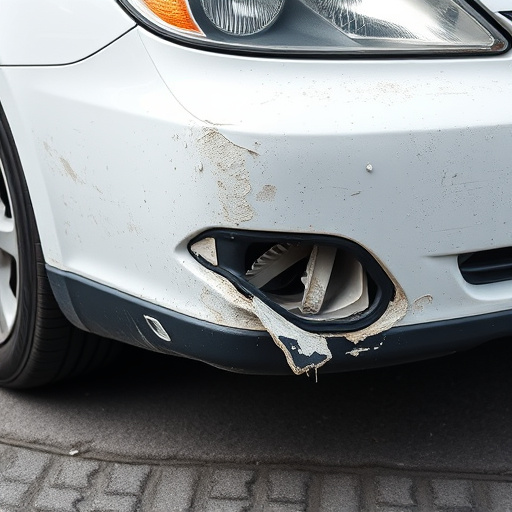 damaged car bumper