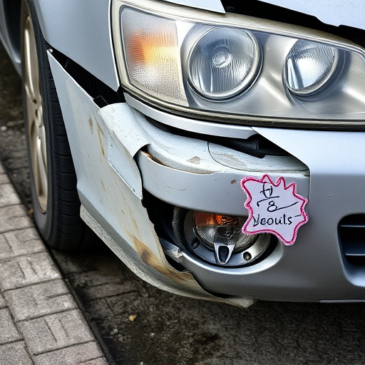 damaged car bumper