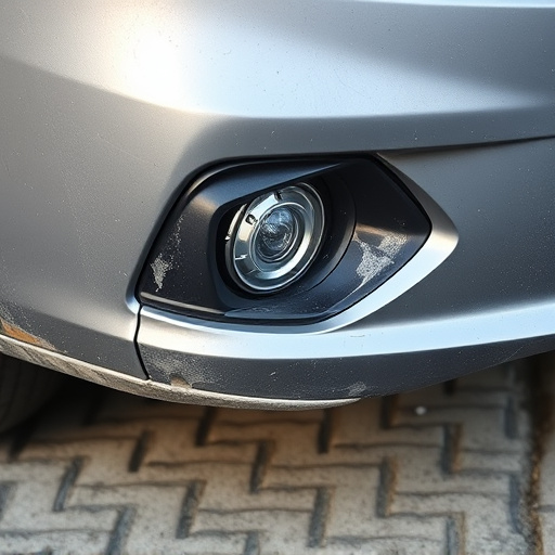 damaged car bumper