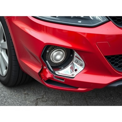damaged car bumper