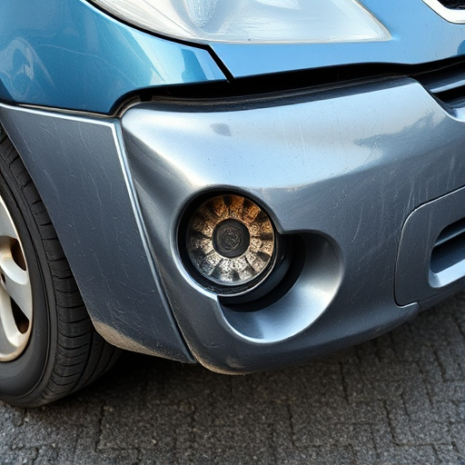 damaged car bumper