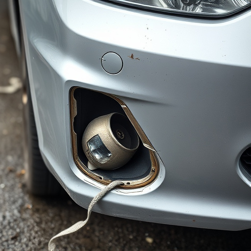 damaged car bumper