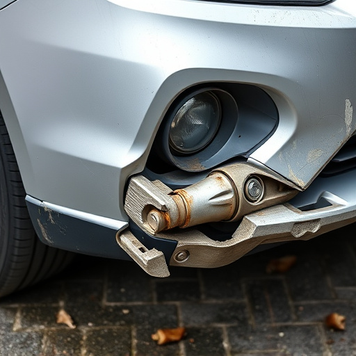 damaged car bumper
