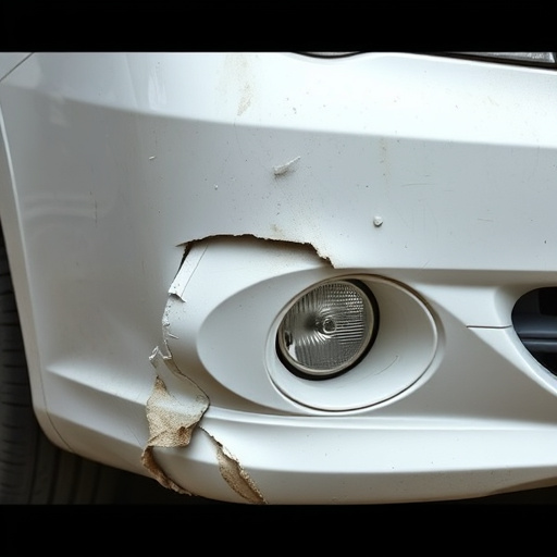 damaged car bumper
