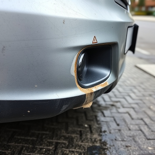 damaged car bumper