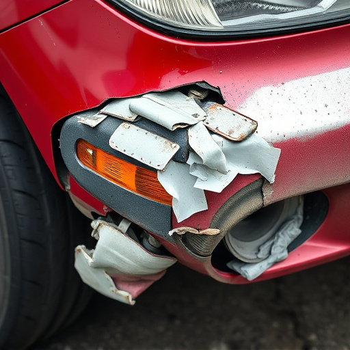 damaged car bumper