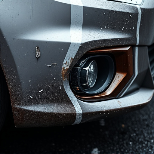 damaged car bumper