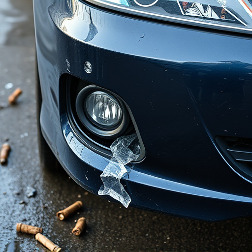 damaged car bumper