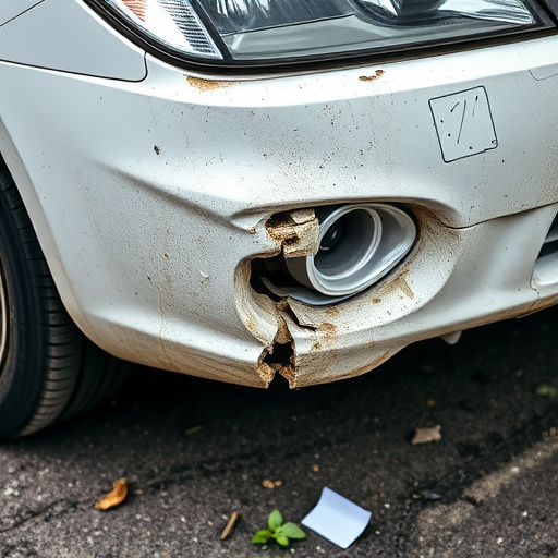 damaged car bumper
