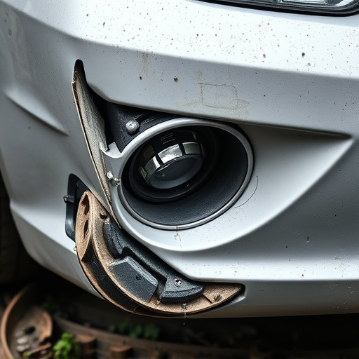 damaged car bumper