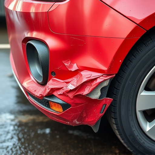 damaged car bumper
