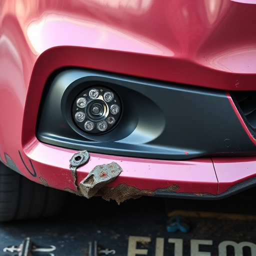 damaged car bumper