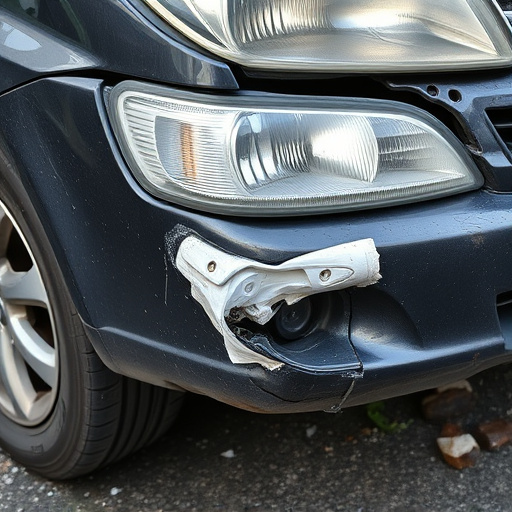 damaged car bumper