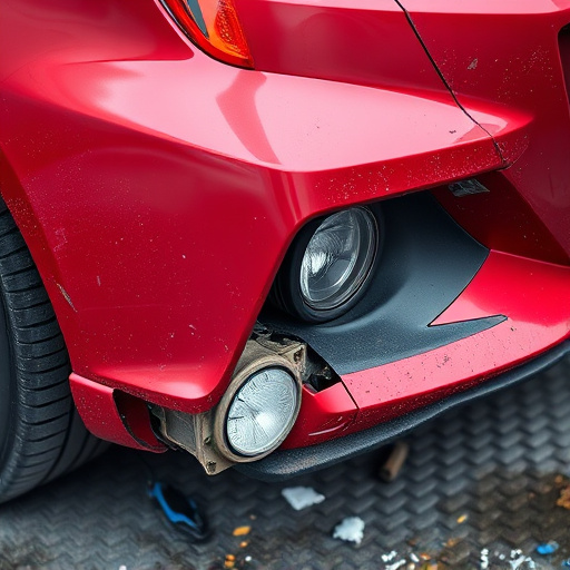 damaged car bumper