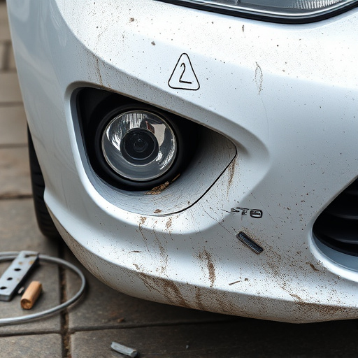 damaged car bumper