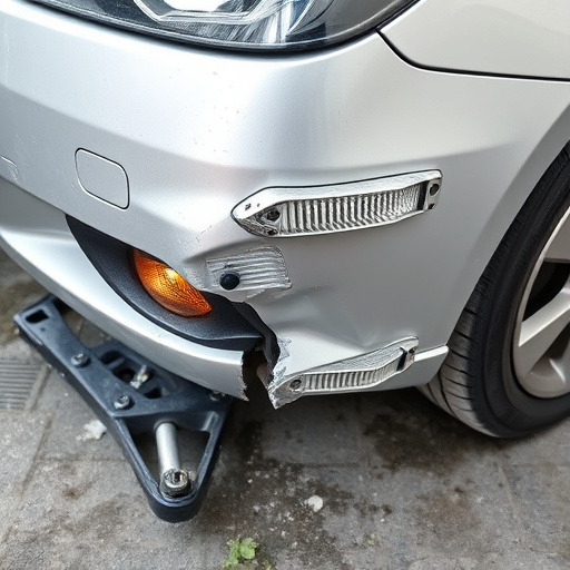 damaged car bumper