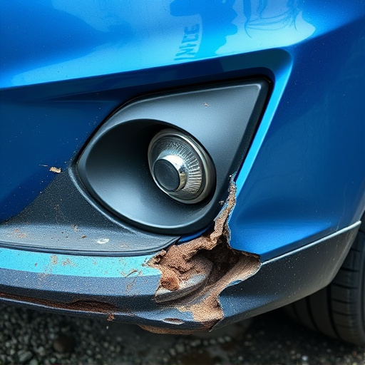 damaged car bumper