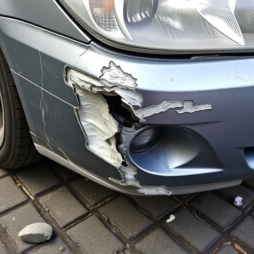 damaged car bumper