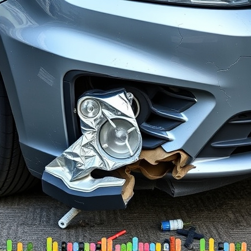 damaged car bumper