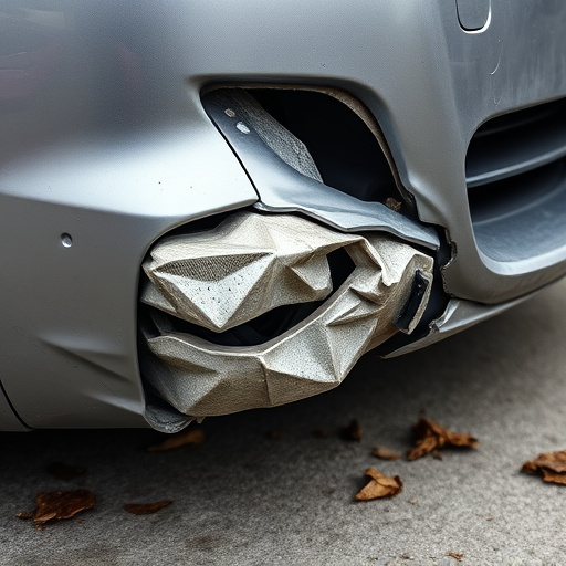 damaged car bumper