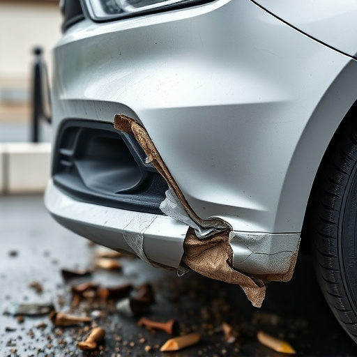 damaged car bumper