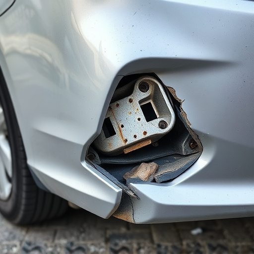 damaged car bumper