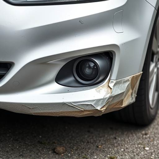 damaged car bumper