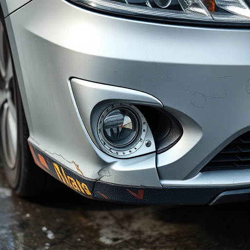 damaged car bumper