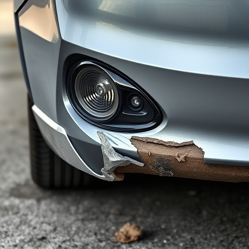 damaged car bumper