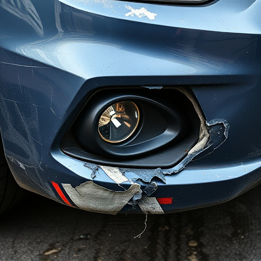 damaged car bumper