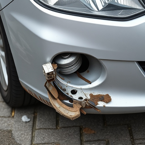 damaged car bumper