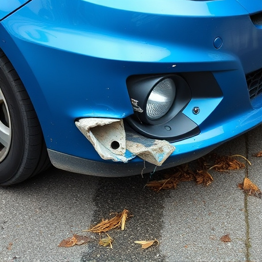 damaged car bumper
