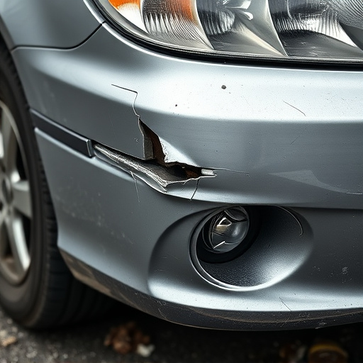 damaged car bumper
