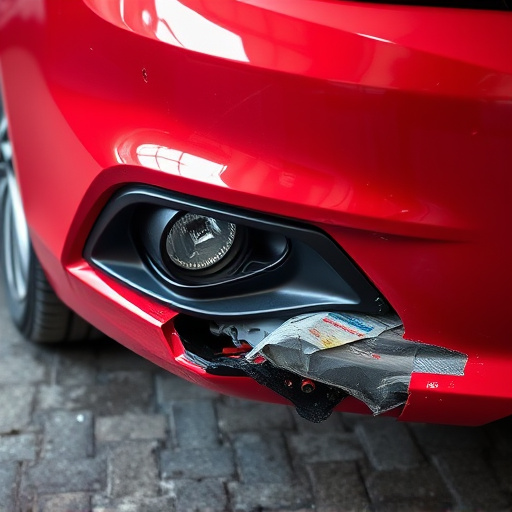 damaged car bumper