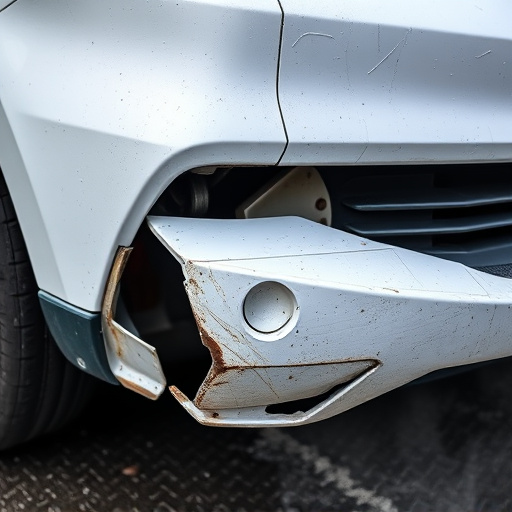 damaged car bumper