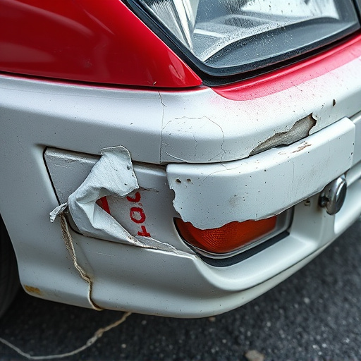 damaged car bumper