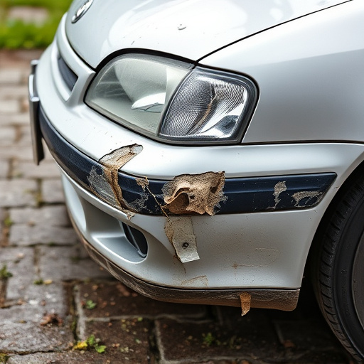 damaged car bumper