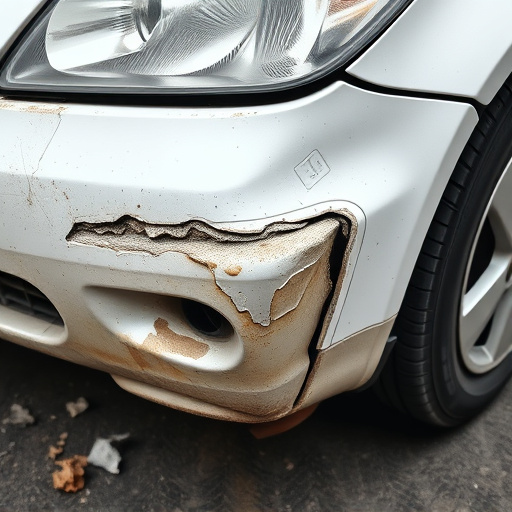 damaged car bumper