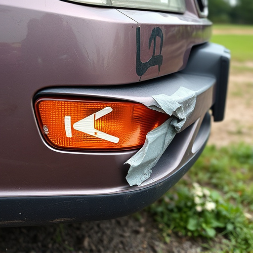 damaged car bumper