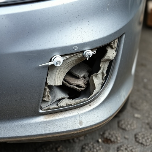 damaged car bumper