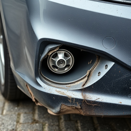 damaged car bumper