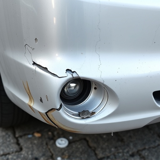 damaged car bumper