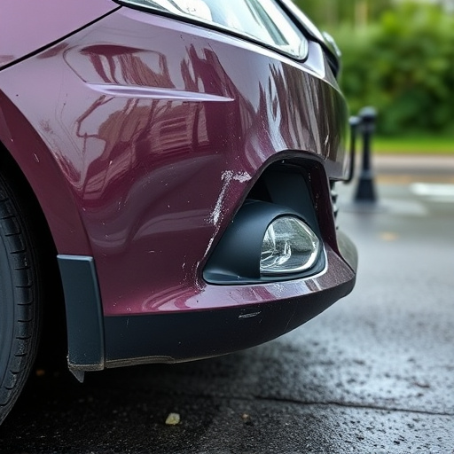 damaged car bumper