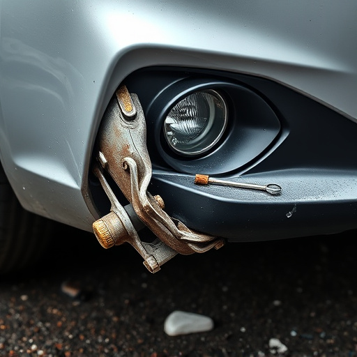 damaged car bumper
